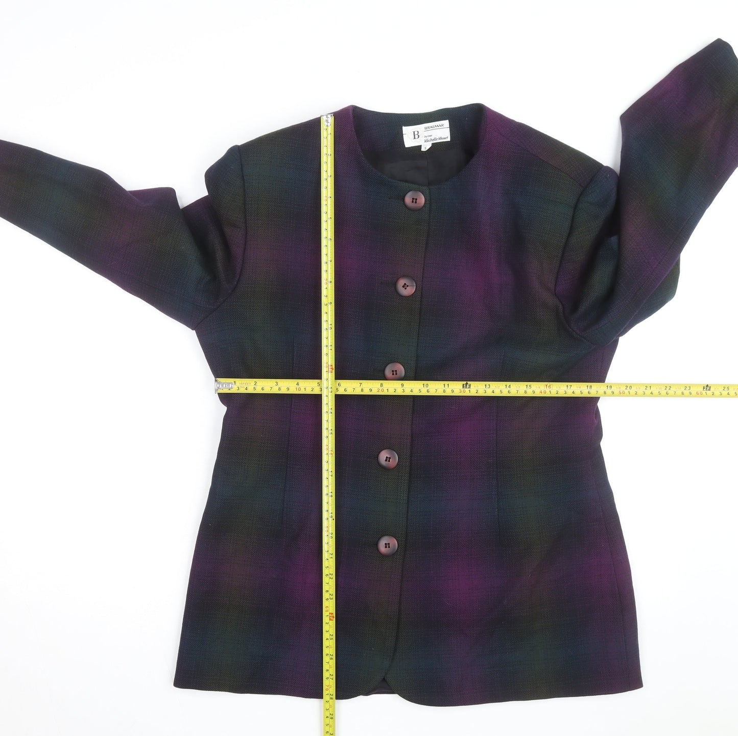 Braemar by Michelle Monet Women's Multicoloured Size 12 Wool Blazer Jacket