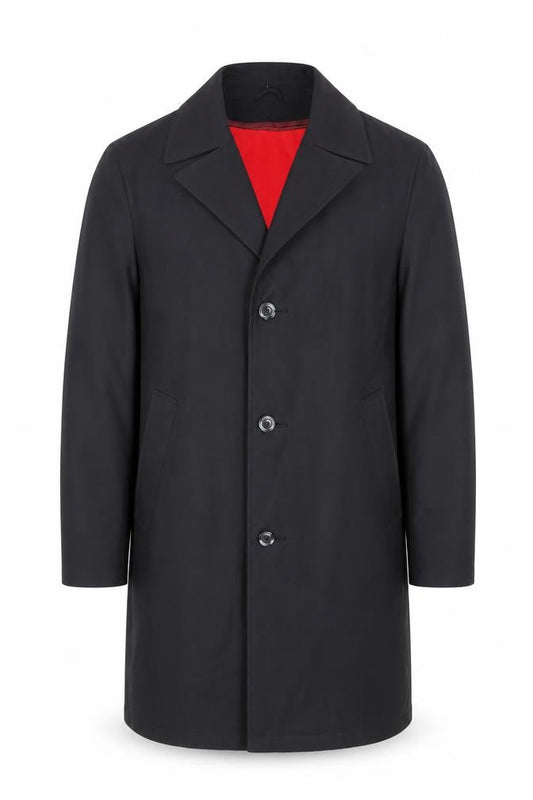 Sears Men’s Black Wool Blend Long Overcoat Size 40 Regular Vintage