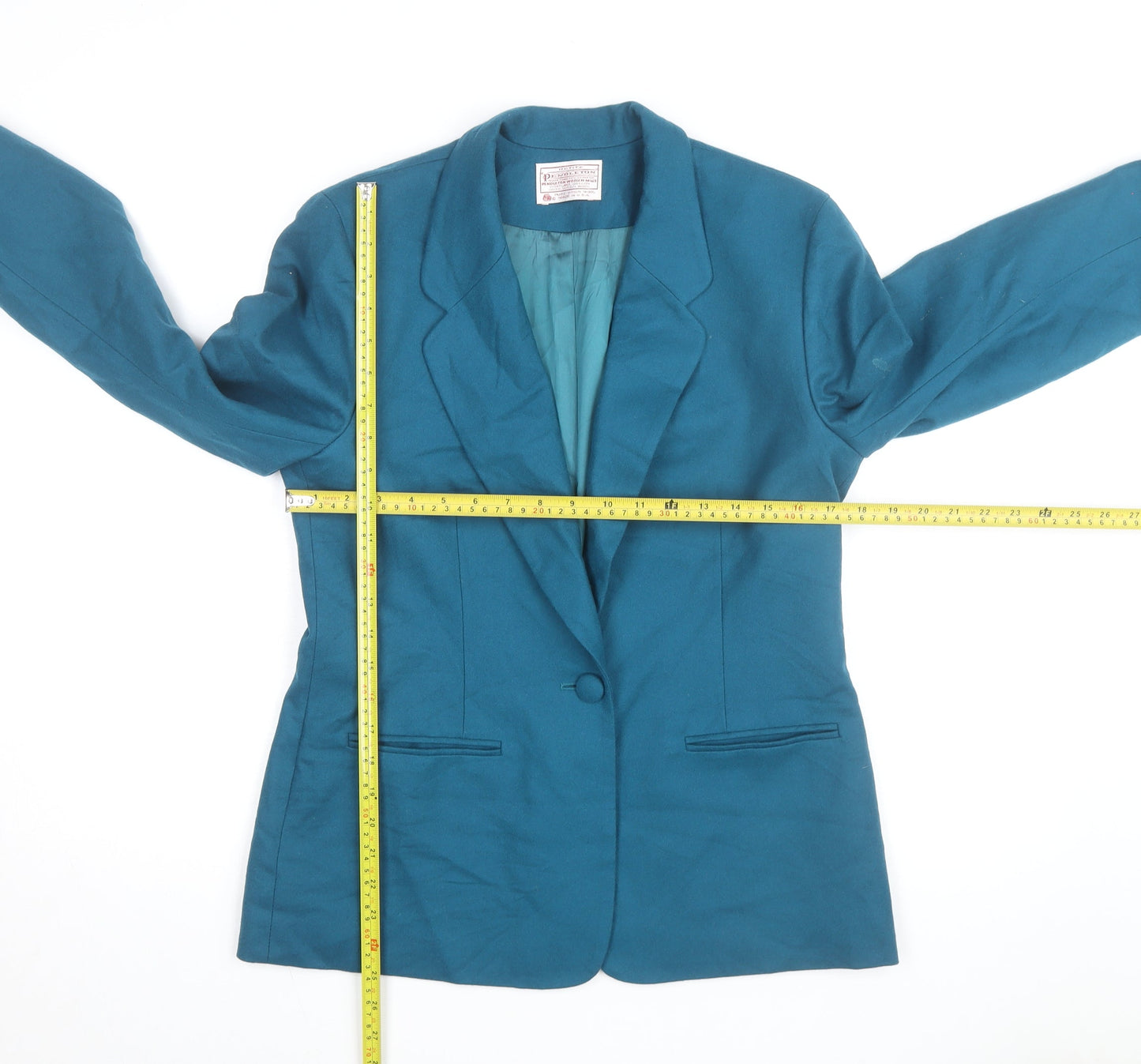 Pendleton Women's Blue Wool Petite Blazer Jacket Size 12 Classic