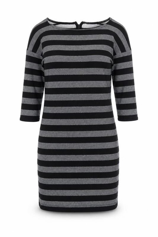Warehouse Women’s Black Striped Bodycon Knit Dress Size 10