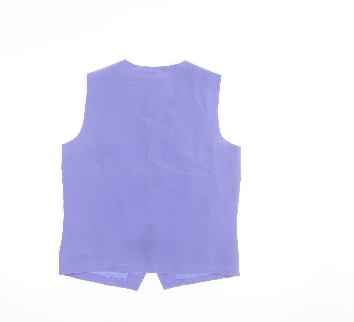 Stephanie Andrews Women's Purple Silk Sleeveless Button Blouse Size S