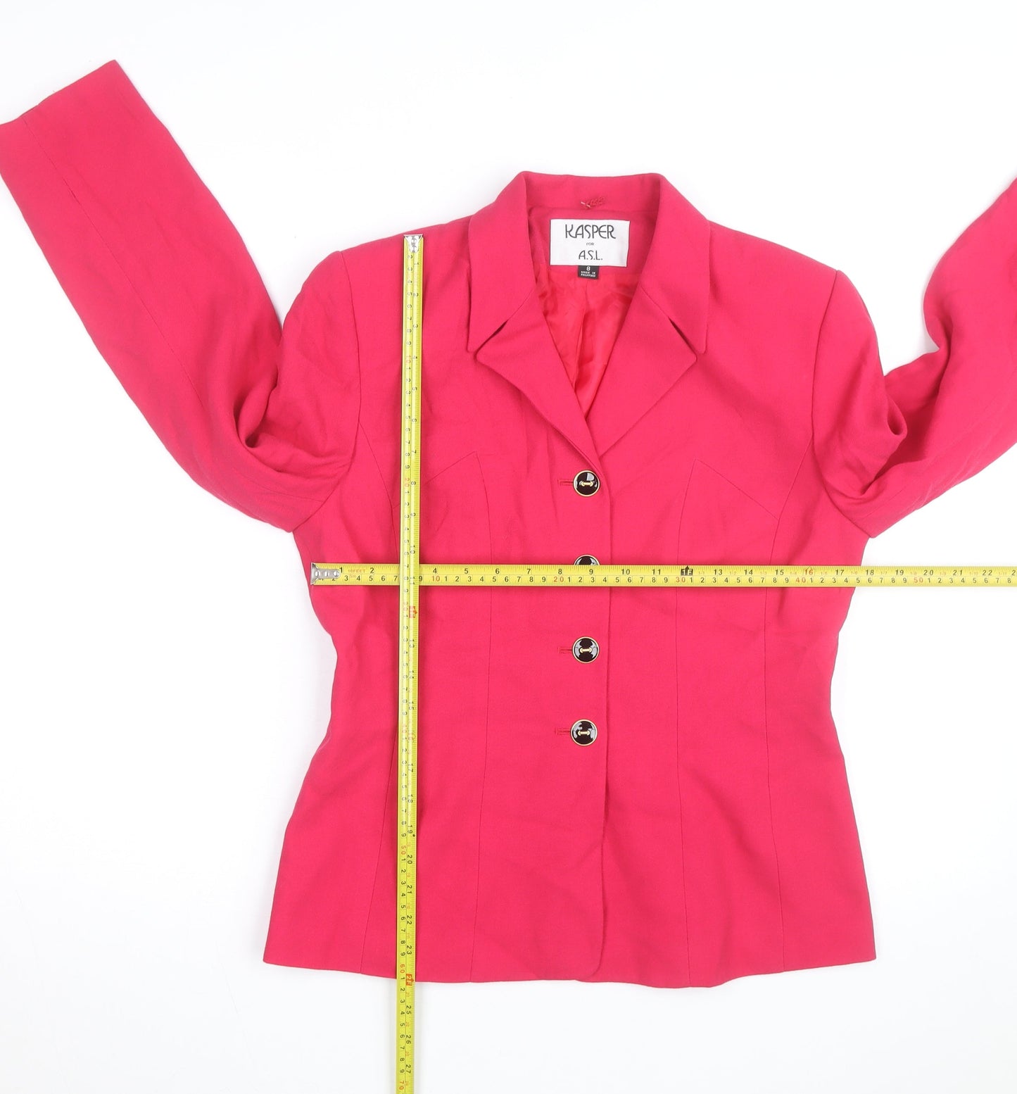 Kasper Women's Pink Crepe Single-Breasted Blazer Size 8