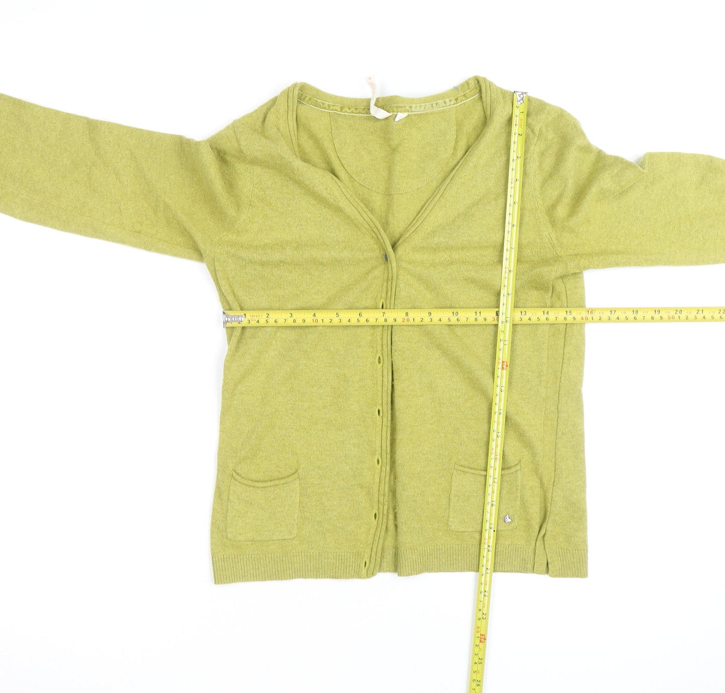 White Stuff Women's Green V-Neck Long Sleeve Cardigan Size 12