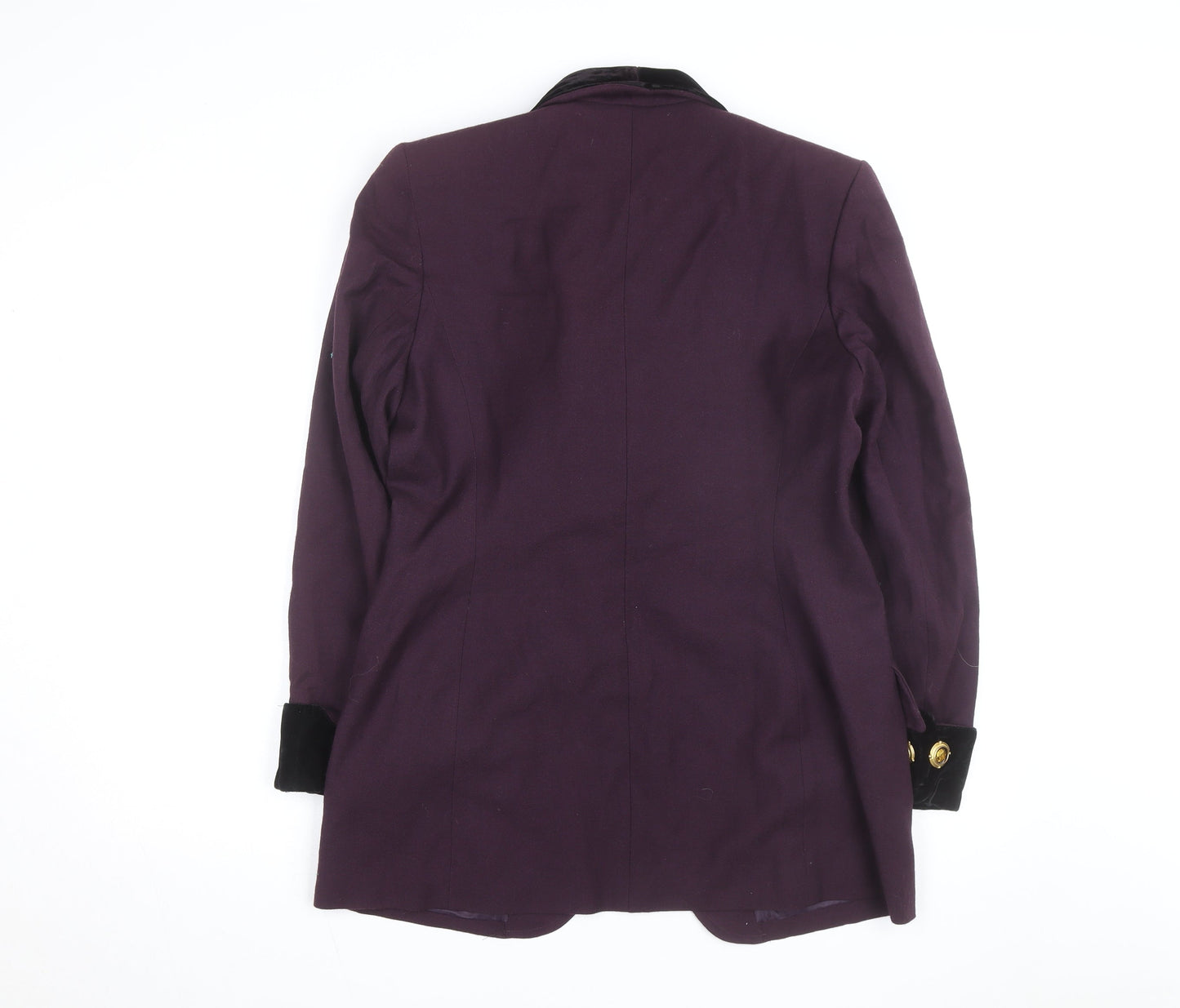 Pursuits Womens Purple Velvet Collar Blazer Jacket Size 12