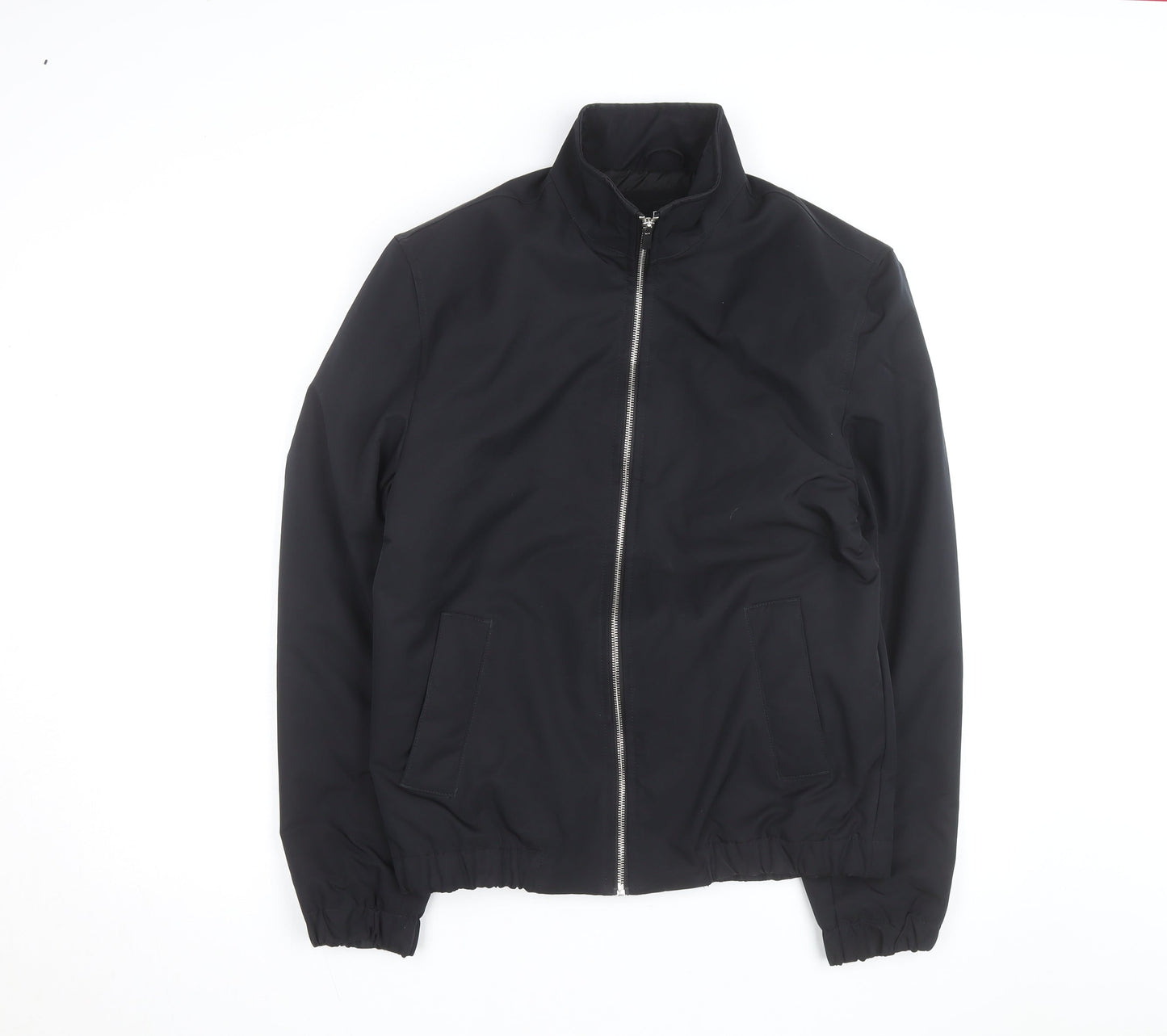 F&F Men's Black Bomber Jacket Size S Full Zip Polyester
