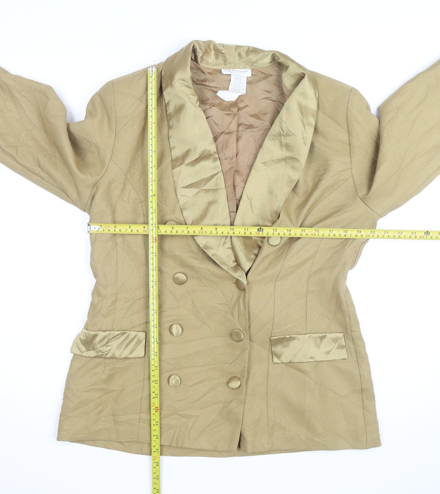 Lew Magram Women Beige Blazer Size 12 Classic Formal Workwear