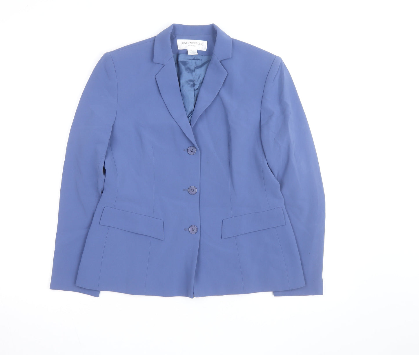 Jones New York Women Blue Petite 4P Classic Blazer Jacket