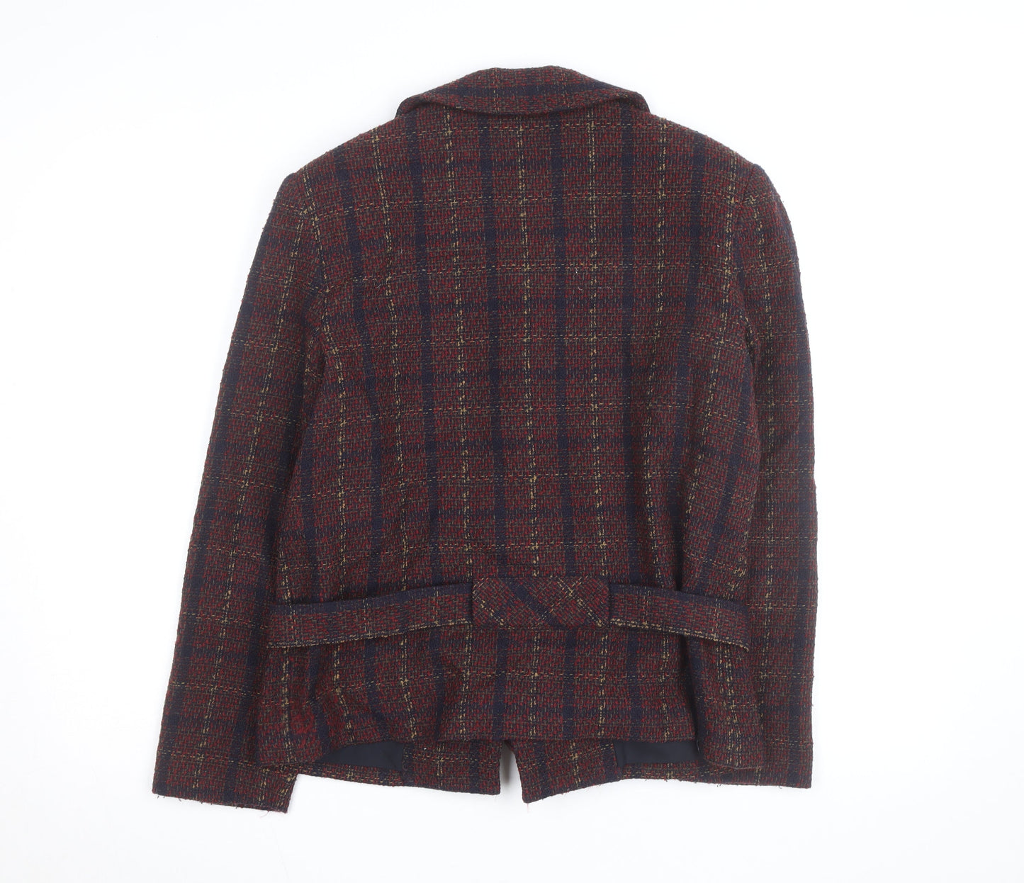 Relance Womens Multicoloured Wool Blend Tweed Blazer Jacket Size Regular