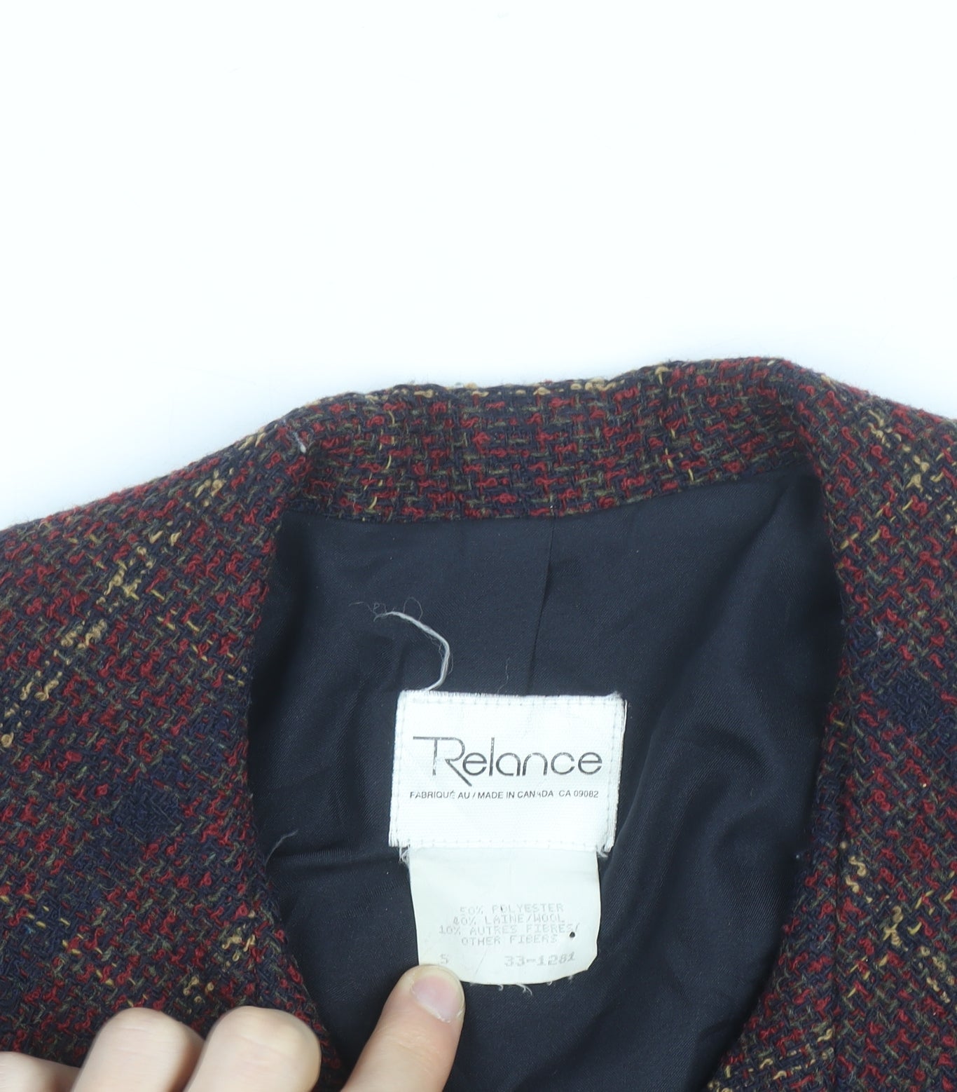 Relance Womens Multicoloured Wool Blend Tweed Blazer Jacket Size Regular