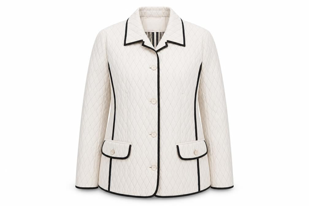 Gelco Outdoor Women’s Ivory Quilted Mid-Length Jacket Size 14