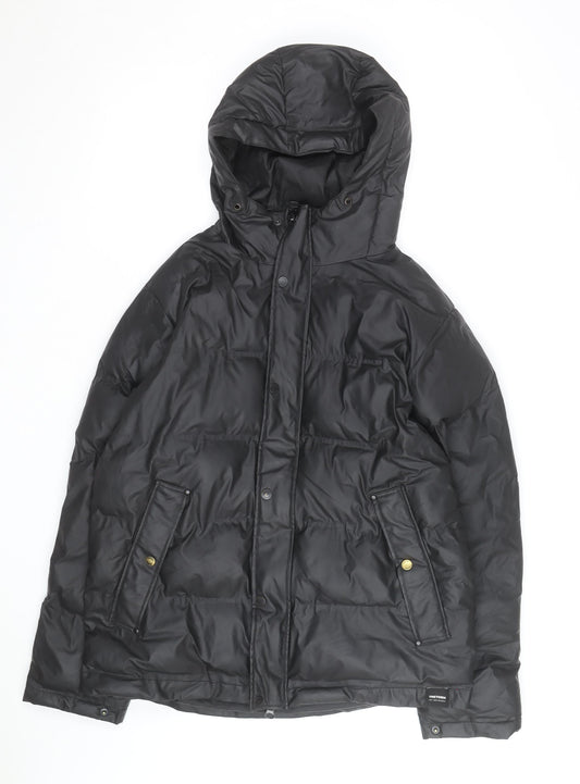 Tretorn Men's Black L Puffer Jacket Hooded Waterproof Winter Coat