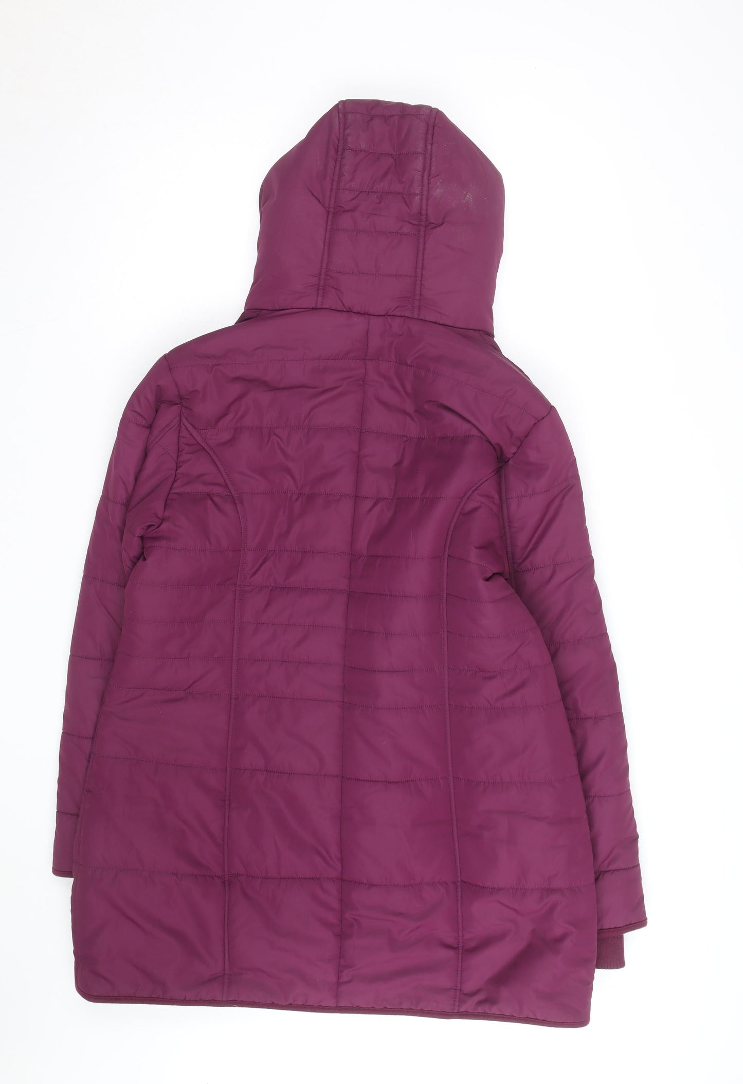 Cream Women’s Purple Hooded Mid-Length Puffer Coat Size 14