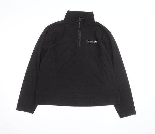 Regatta Womens Black Fleece 1/4 Zip Pullover Sweatshirt Size M