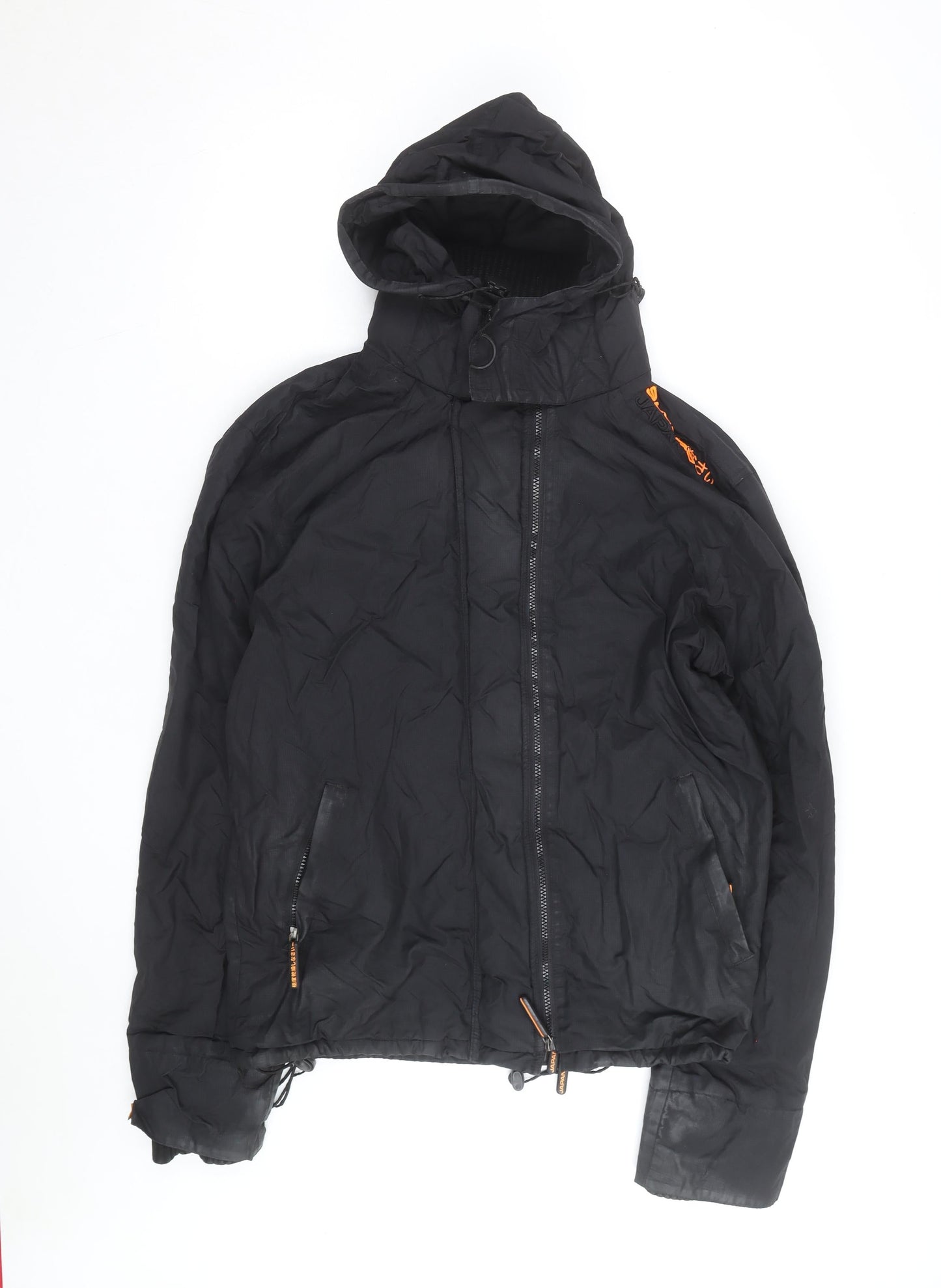 Superdry Men's Black 2XL Windbreaker Hooded Jacket