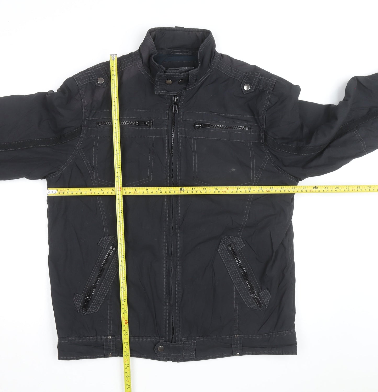 Dissident Men's Black Regular Fit Biker Jacket L 42in Polyester