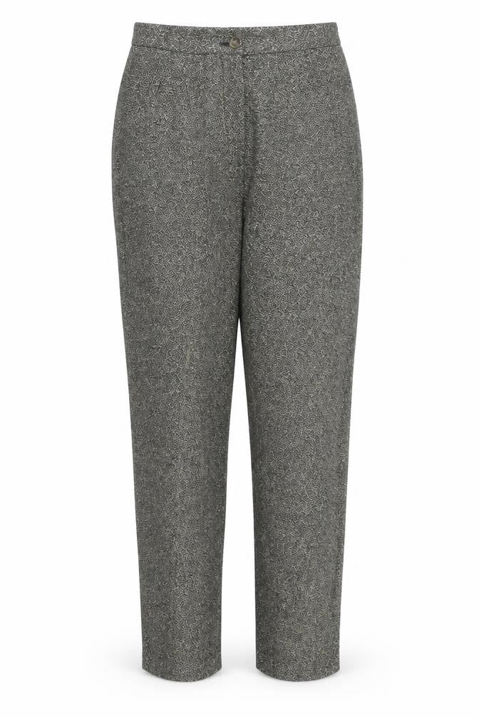 Tabi International Women's Black Tweed Tapered Trousers Size 10