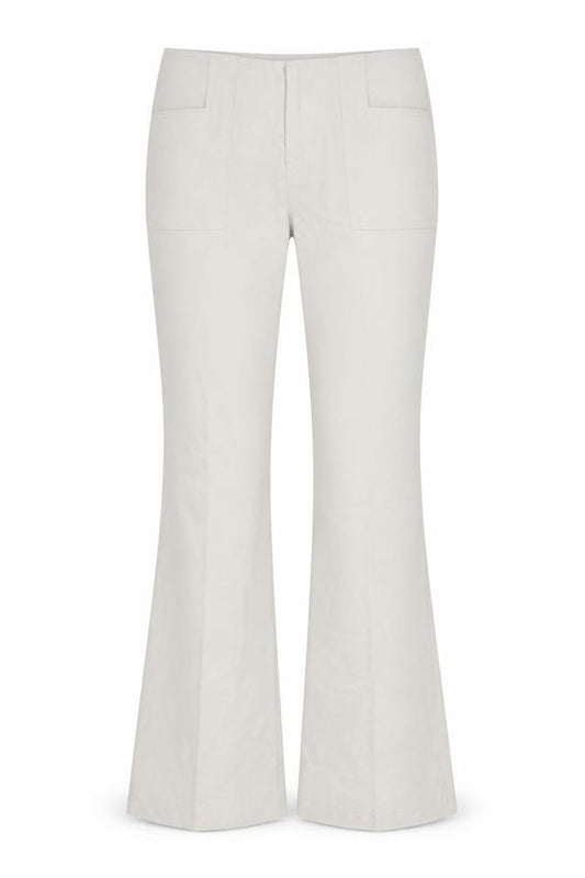 Rampage Women’s Beige Flared Stretch Cotton Trousers Size 12