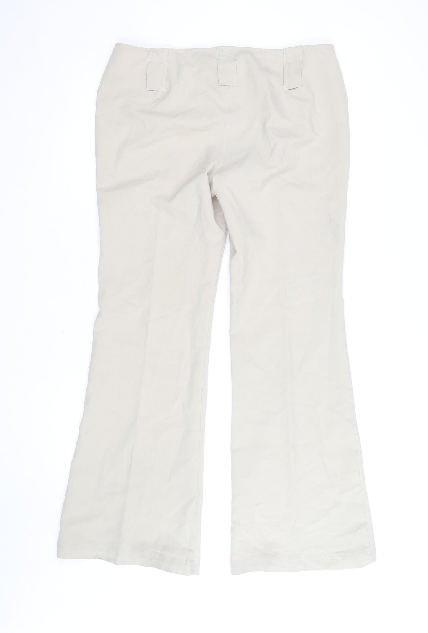 Rampage Women’s Beige Flared Stretch Cotton Trousers Size 12