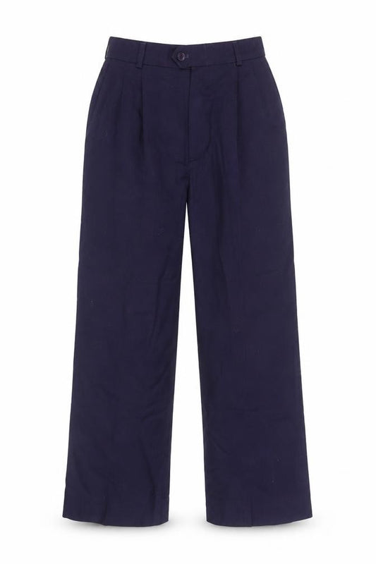 David Brooks Ltd Women’s Blue Wool Pleated Classic Trousers Size 10