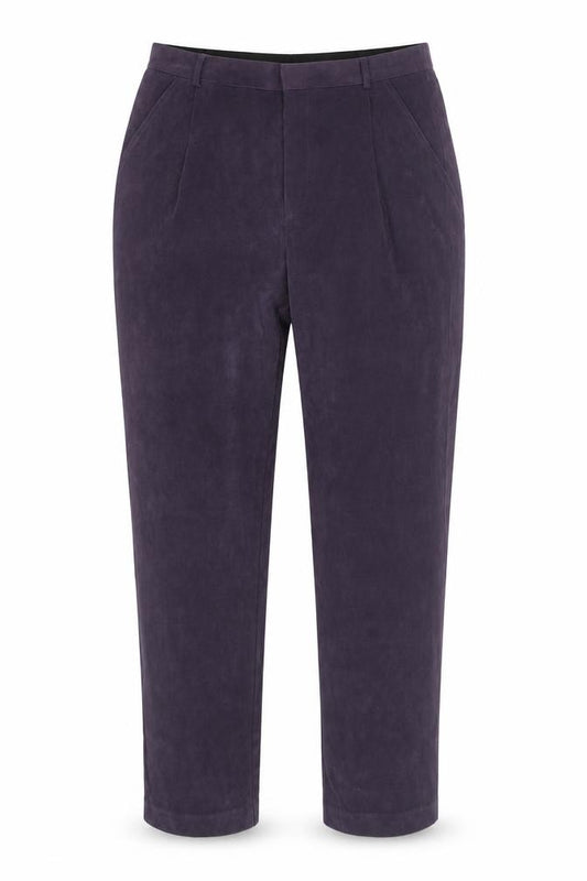 Elaine Women's Purple Velvet Straight Trousers Size 16 Lined