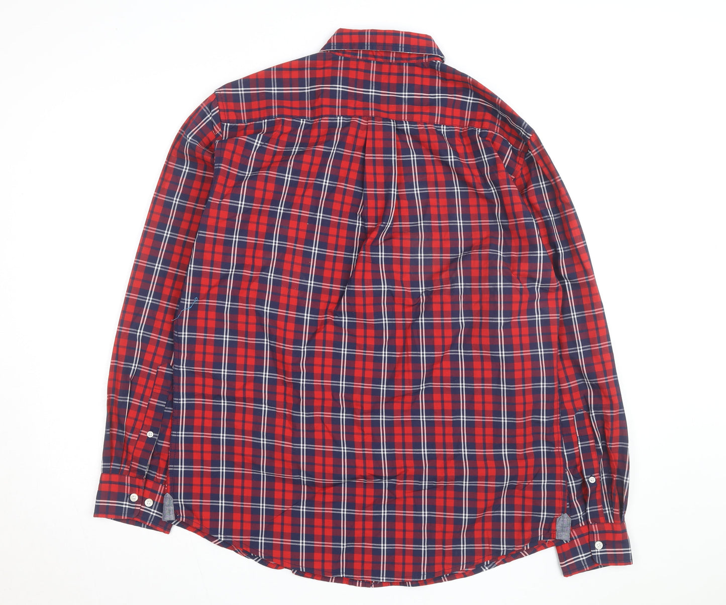 U.S. Polo Assn. Men's Red Plaid Button-Down Cotton Shirt L