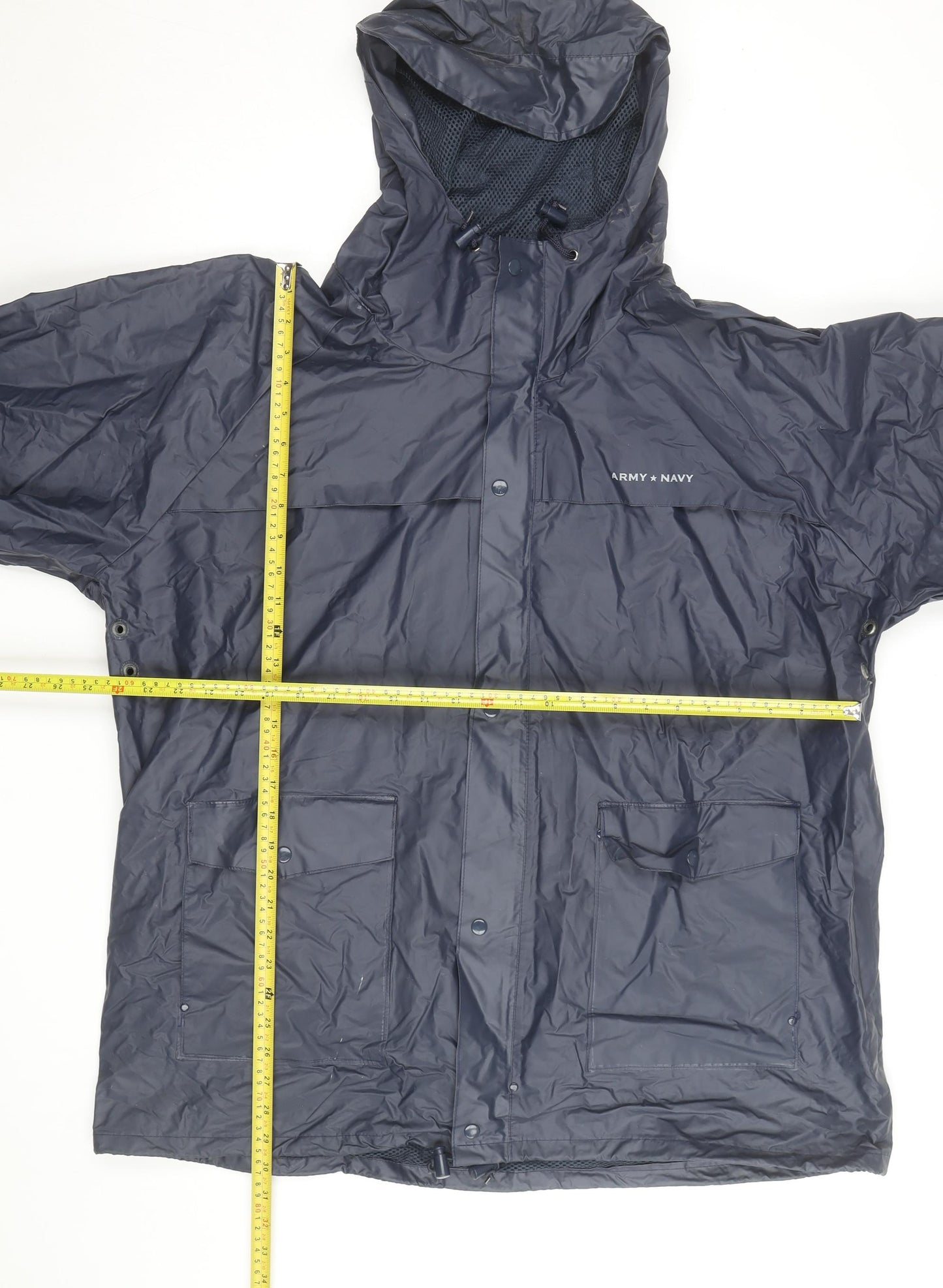 Army & Navy Mens Blue XL Waterproof Hooded Rain Jacket