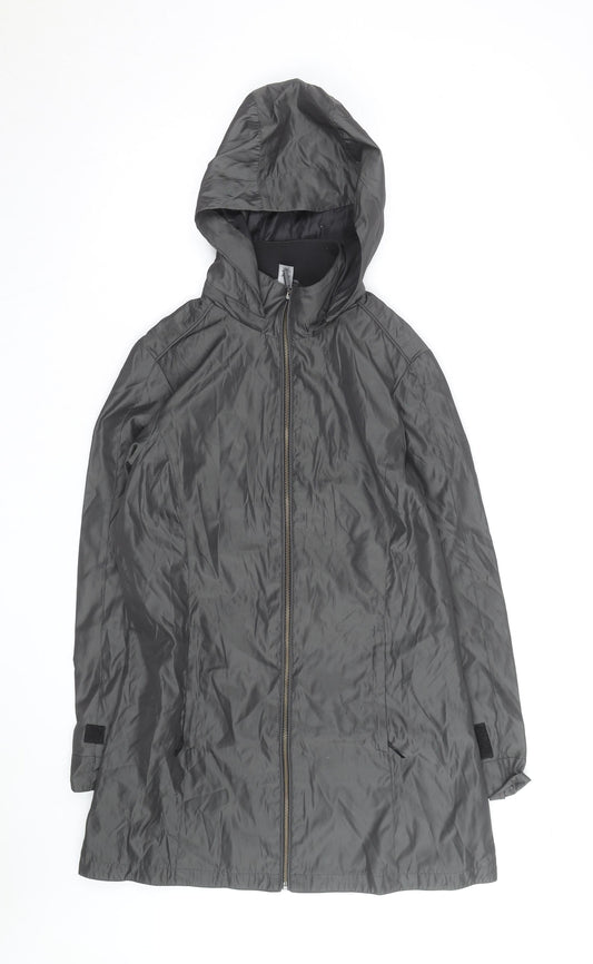 Coal Harbour Women's Grey Hooded Rain Coat Jacket M