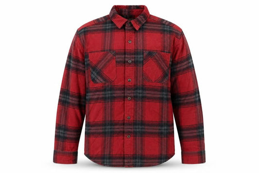 C.E. Schmidt Men's Red Plaid Flannel Cotton Button-Up Work Shirt L
