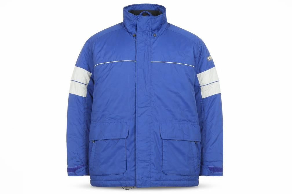 Black Dot Men's Blue Polyester Parka Jacket M Windproof Lined