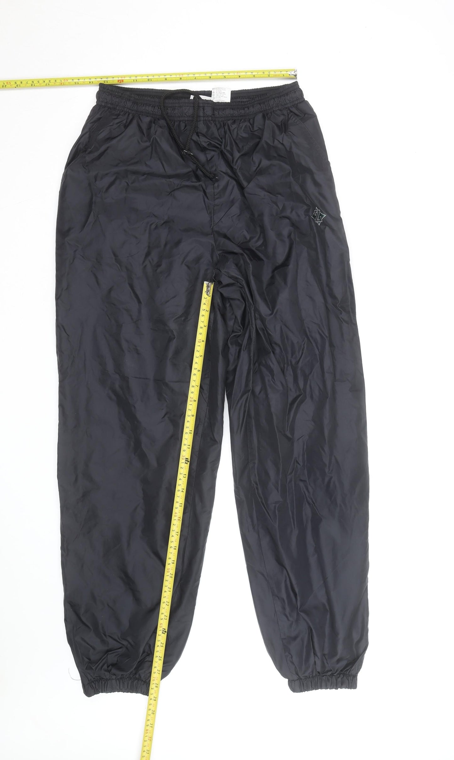 Jerzees Men’s Black M Nylon Jogger Trousers with Drawstring Waist