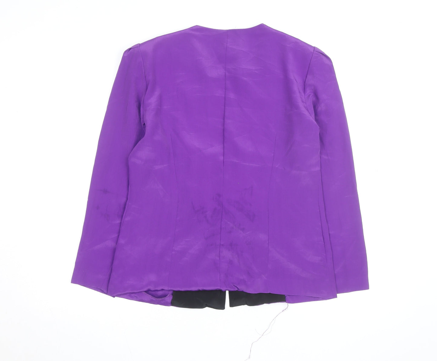 Andrea Gayle Women’s Purple Black Trim Blazer Jacket Size 8 Petite