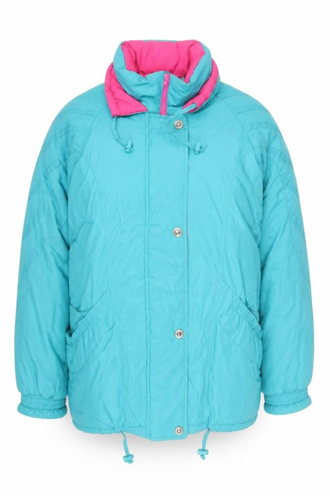 N43 Men's Blue 90s Retro Puffer Jacket Size L Winter Coat