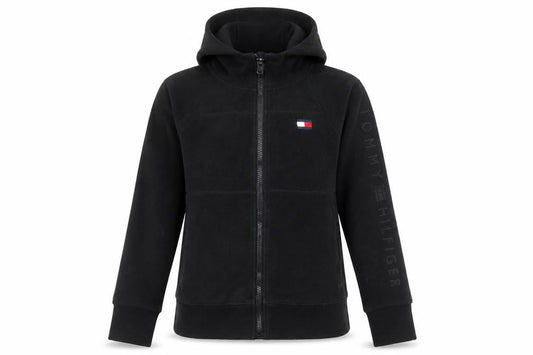 Tommy Hilfiger Women Black XS Full Zip Hoodie Fleece Sporty Warm