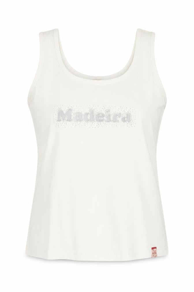 Rose Women's White 2XL Cotton Stretch Madeira Tank Top