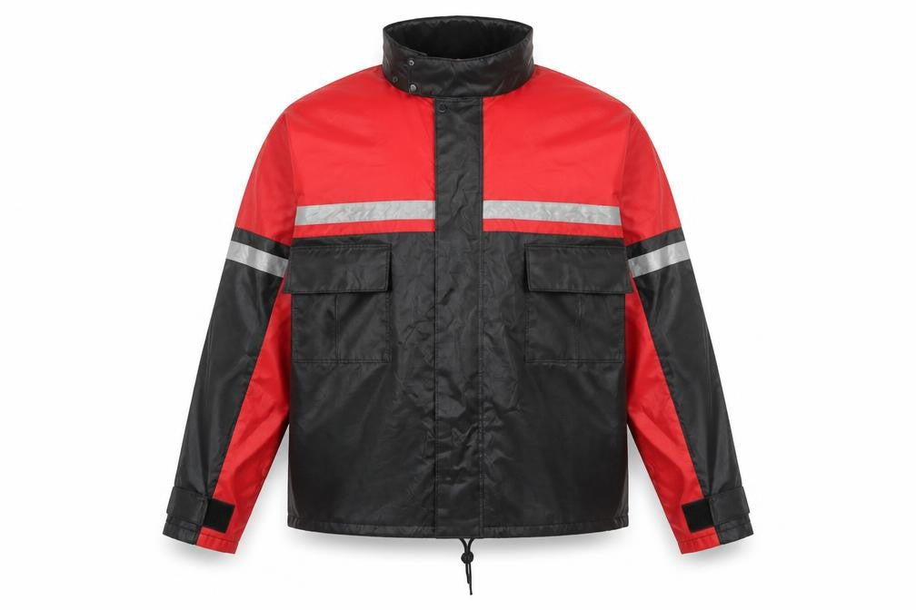 Nelson-Rigg Men’s Red Black Waterproof Motorcycle Rain Jacket L