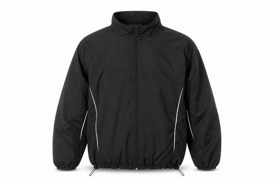 Simply For Sports Men's Black Medium Windbreaker Jacket Polyester