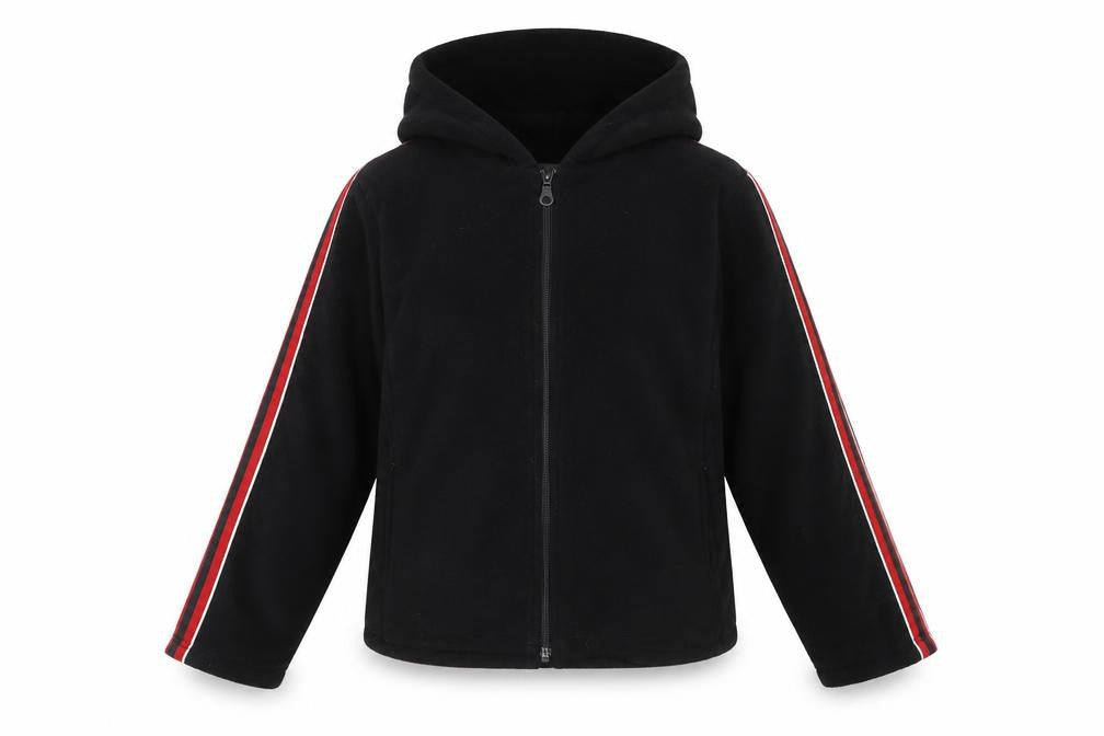 Traffic Women Black Full Zip Hooded Sweatshirt L Polyester