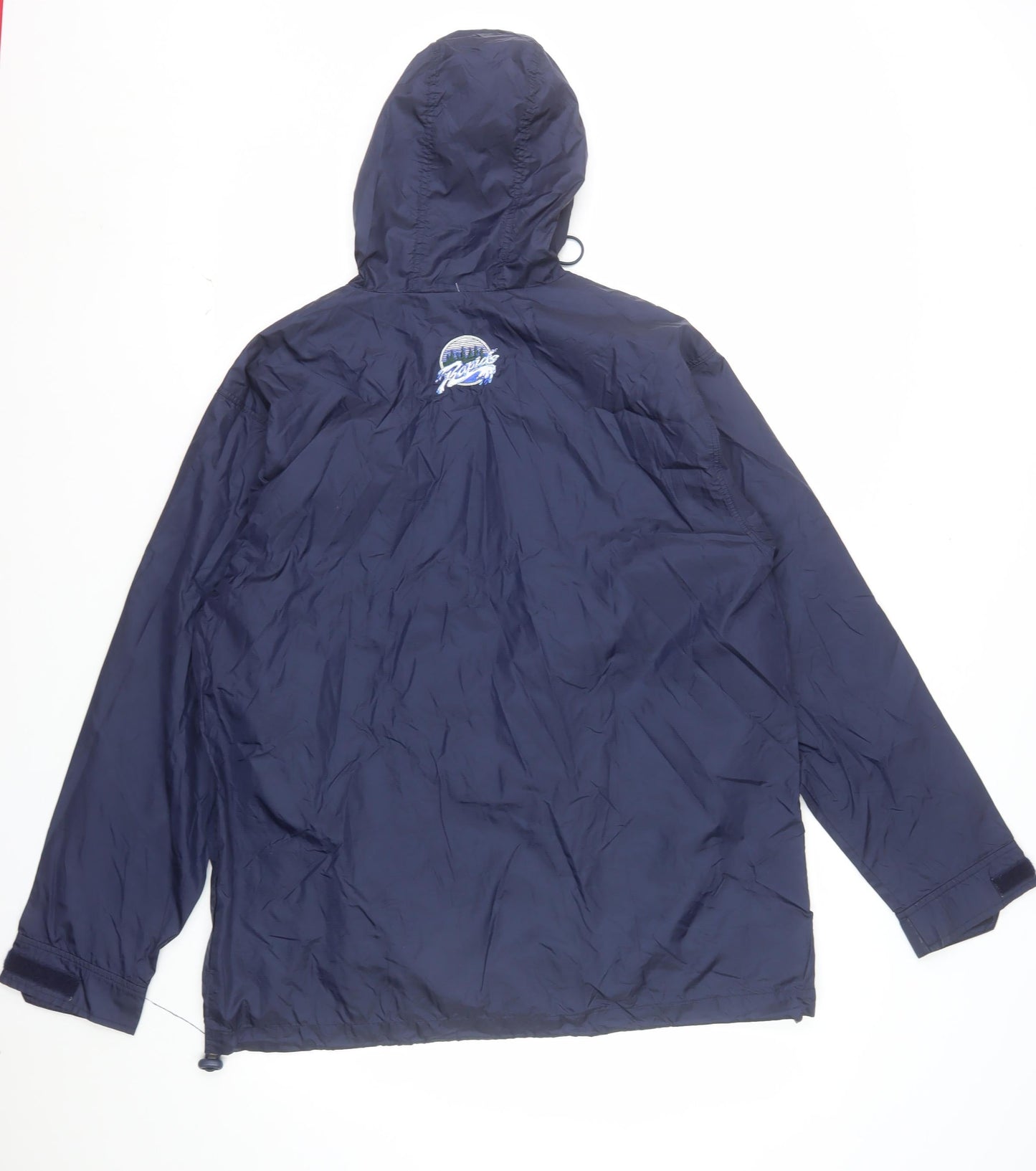 English Bay Men's Blue Hooded Windbreaker Jacket Size S