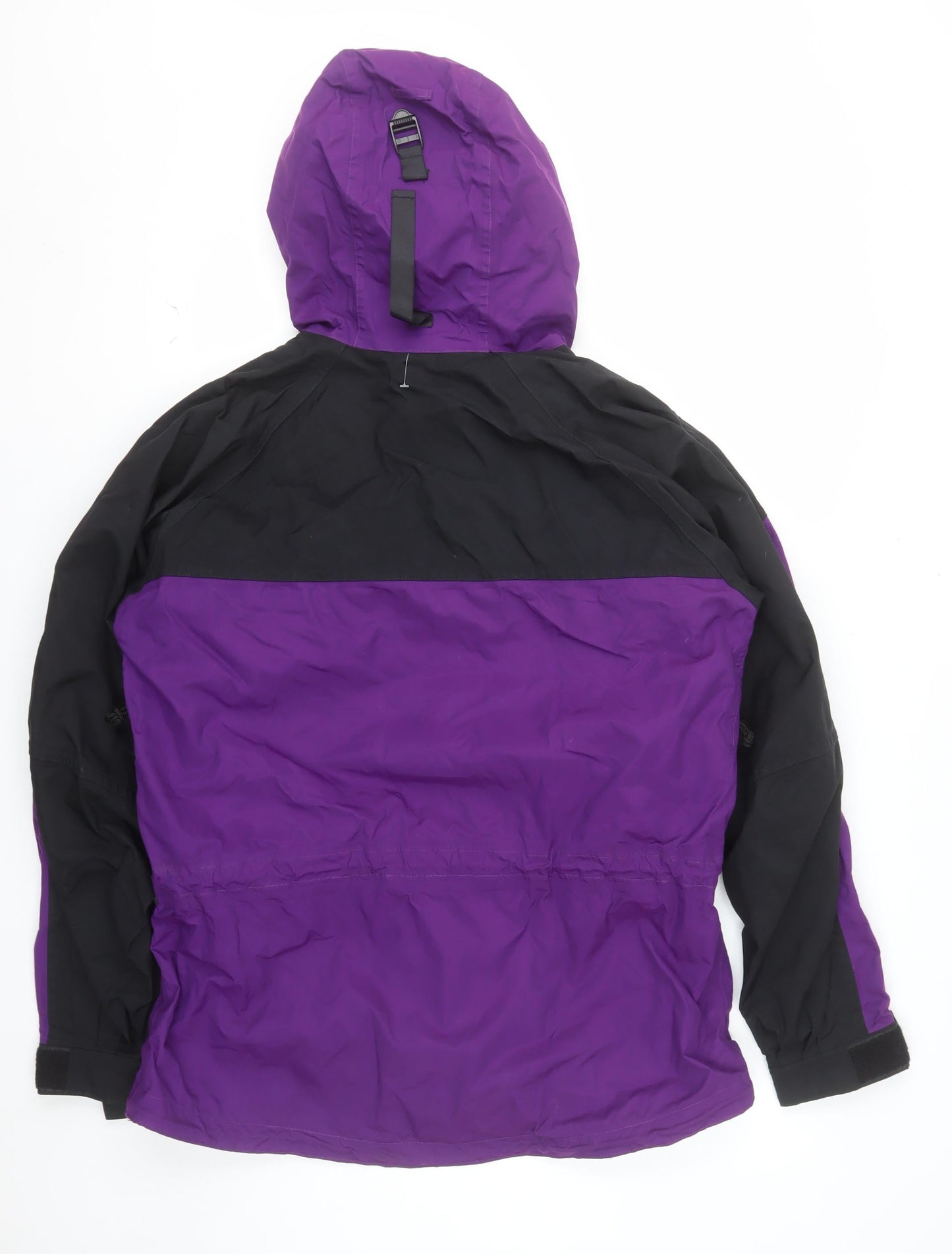 Solstice Womens Purple Black Hooded Anorak Jacket L Windproof