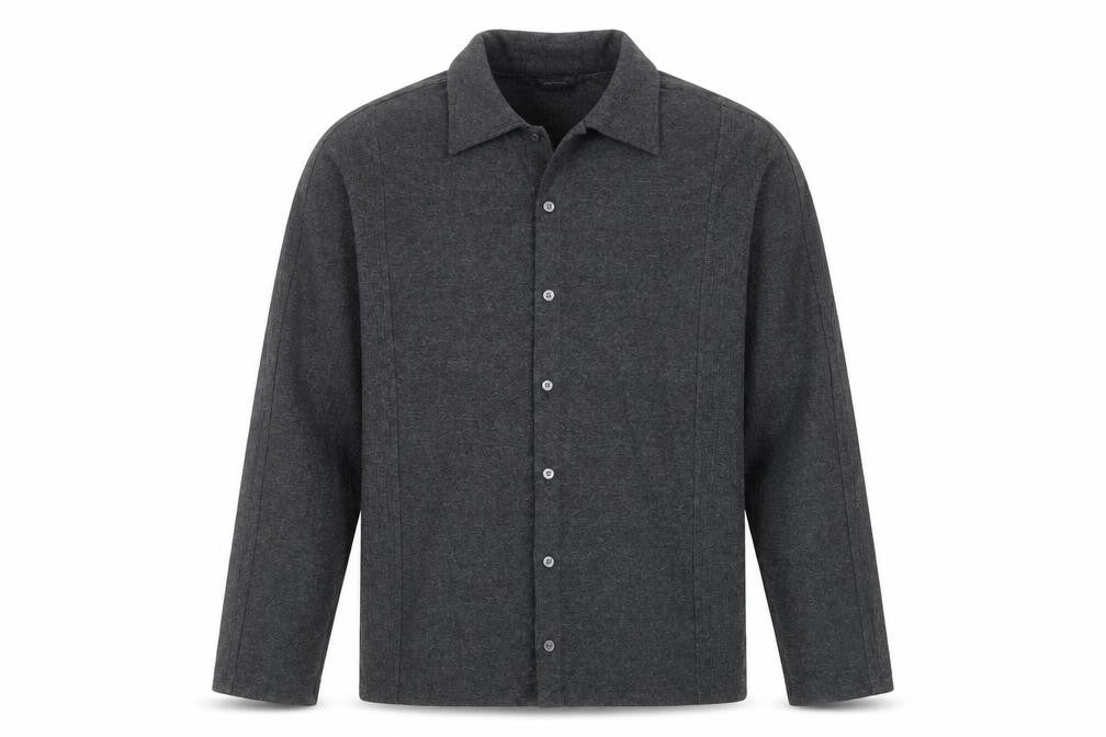 Claiborne Men’s Grey Long Sleeve Slim Fit Button-Up Shirt Size L