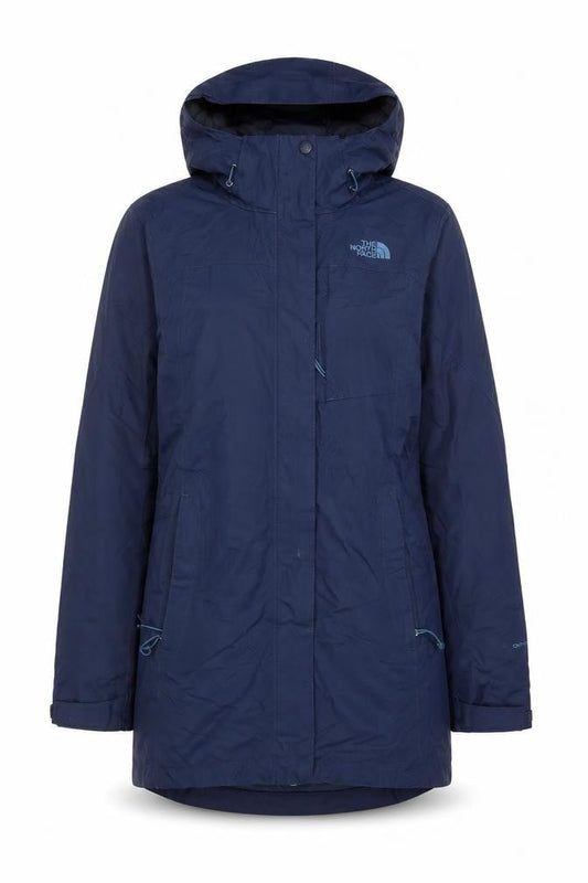 The North Face Women's Blue Long Hooded Waterproof Parka Coat Size S