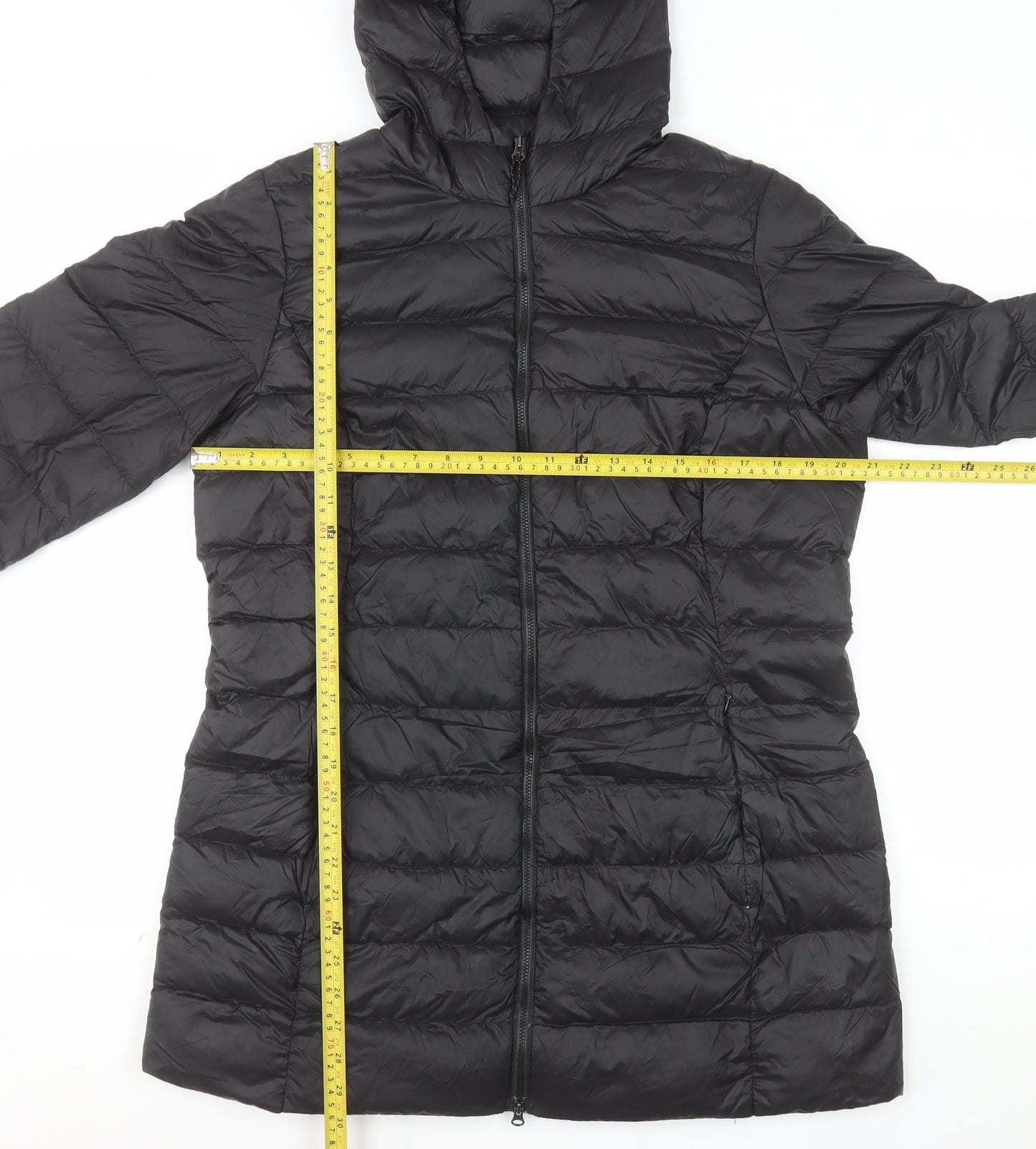 Eddie Bauer Women’s Black Long Hooded Down Puffer Coat Size L