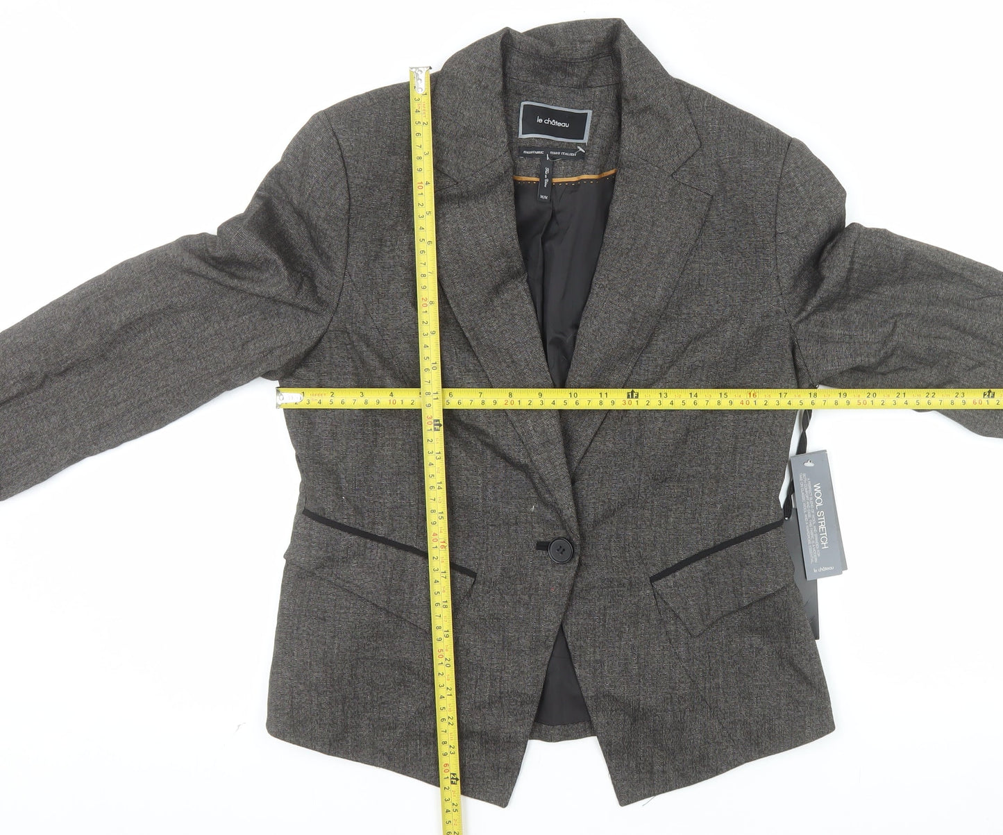 Le Château Women’s Grey Wool Blend Blazer Jacket M Regular Fit