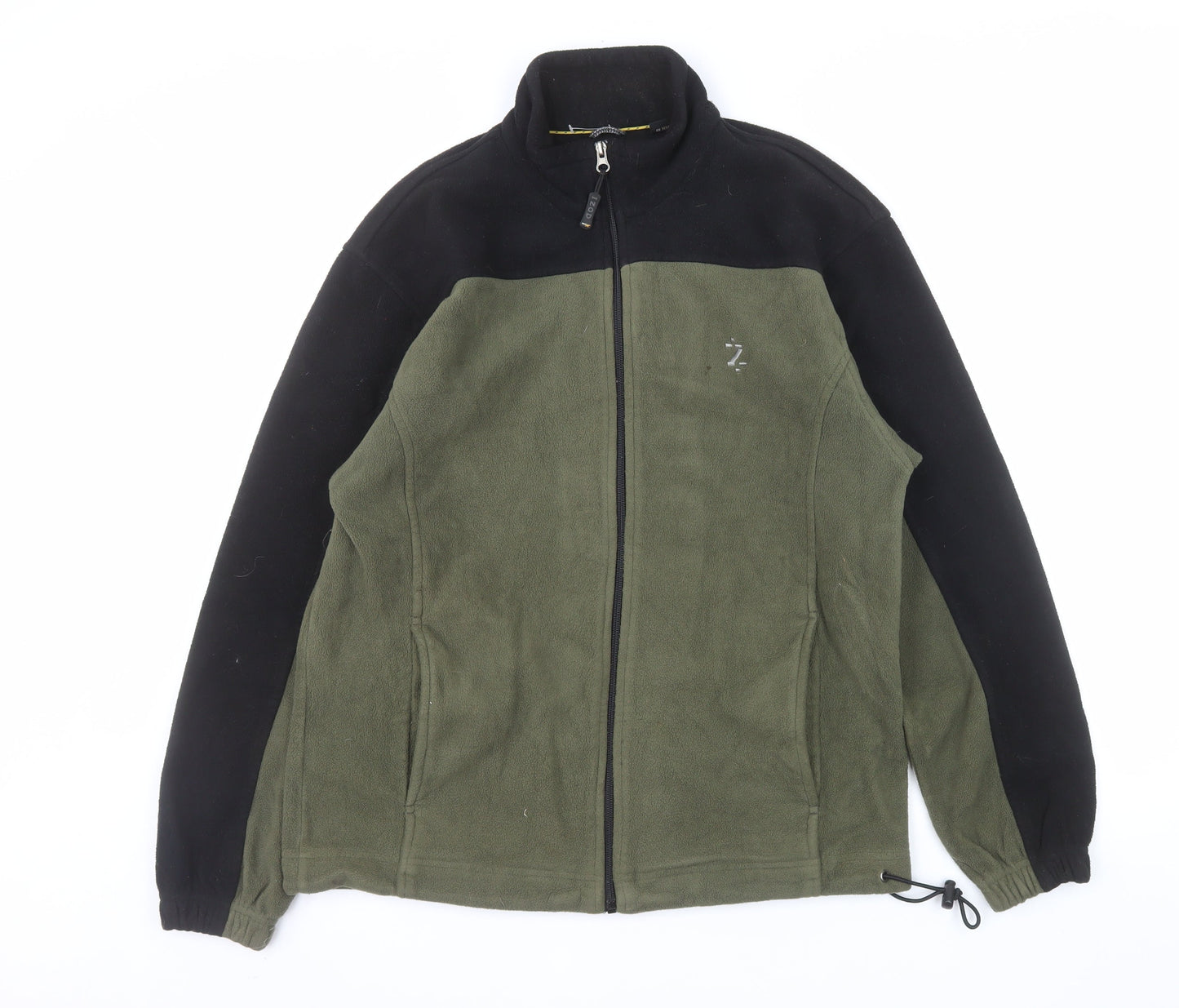 IZOD Men’s Green Black Fleece Full Zip Outdoor Jacket Size M