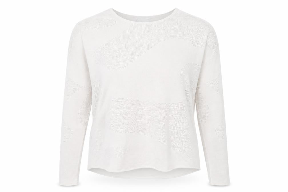 Tiger of Sweden Women Beige Open-Knit Cotton Pullover Jumper Size S