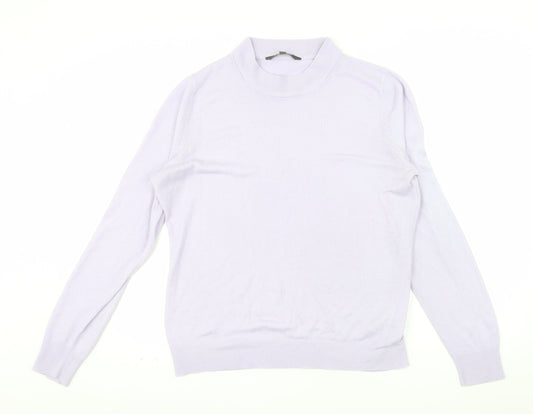 Bonmarché Women’s Purple Mock Neck Acrylic Jumper Size 16