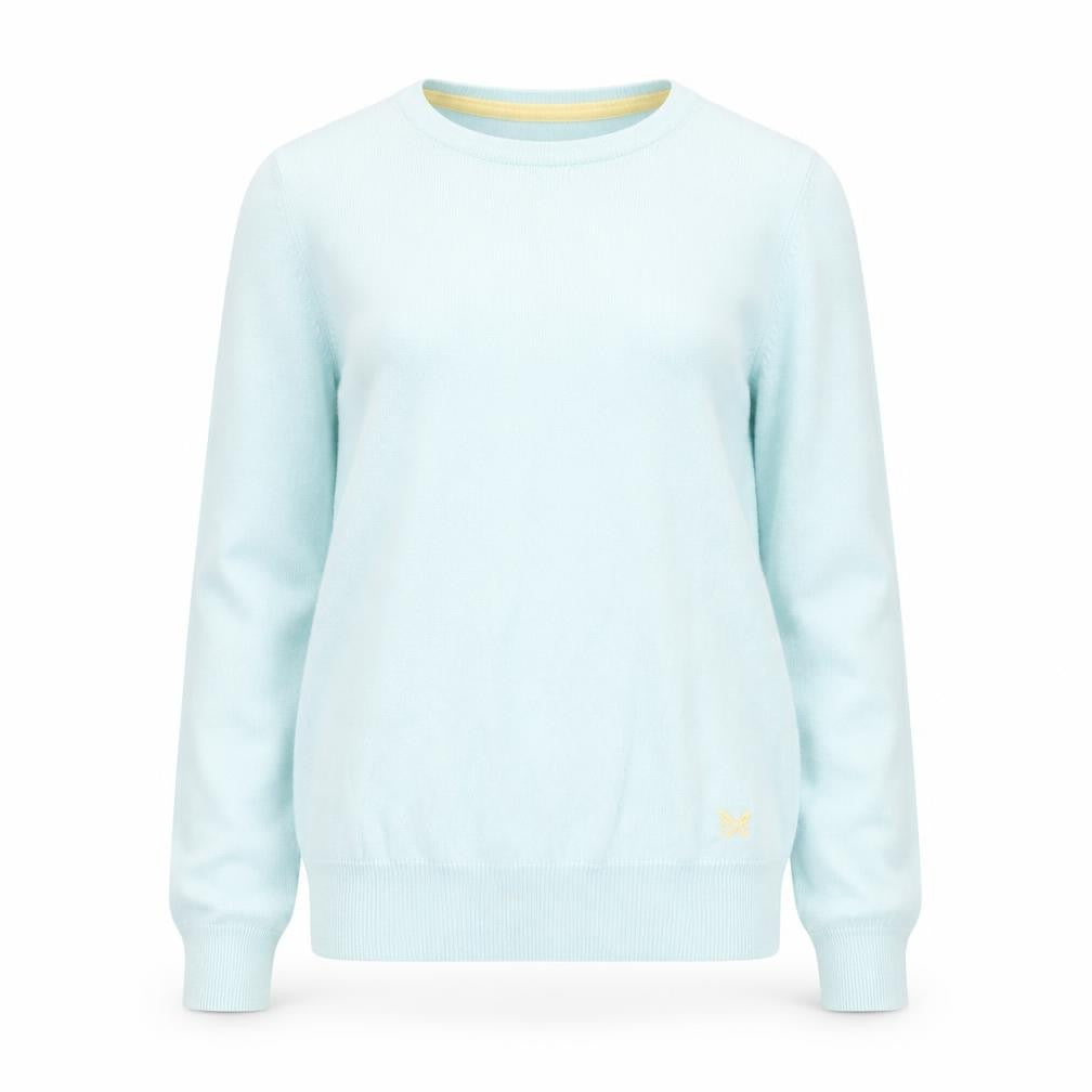 Crew Clothing Women’s Blue Cotton Cashmere Jumper Size 8