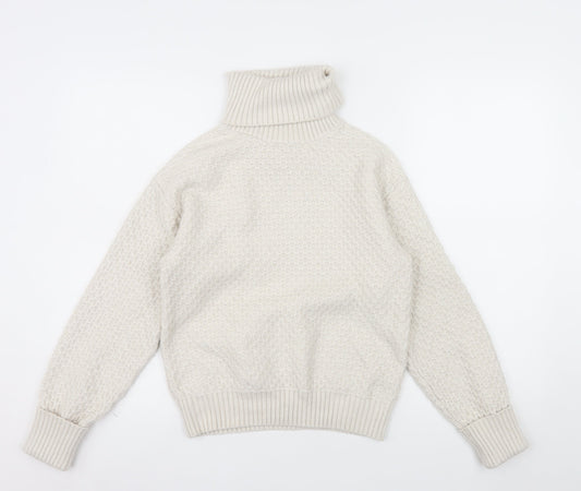 Marks and Spencer Women’s Beige Roll Neck Knit Jumper Size S
