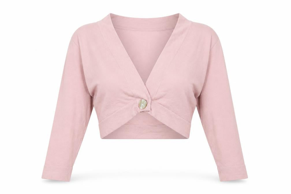 Pomodoro Women Pink Cardigan V-Neck Long Sleeve Knit Size 14