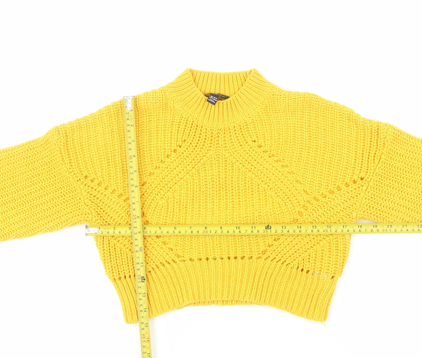 New Look 915 Girls Yellow Acrylic Knit Pullover Jumper Age 10-11 Years